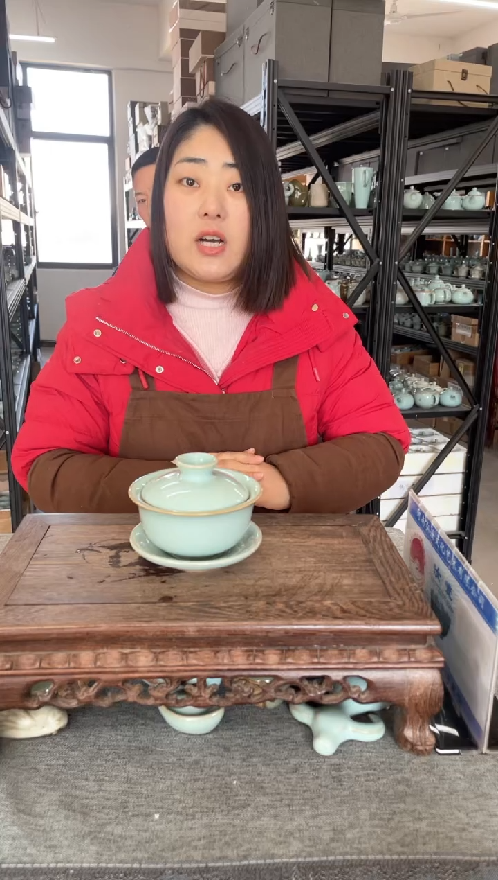 【闪购商品】其他天青小元宝盖碗。。