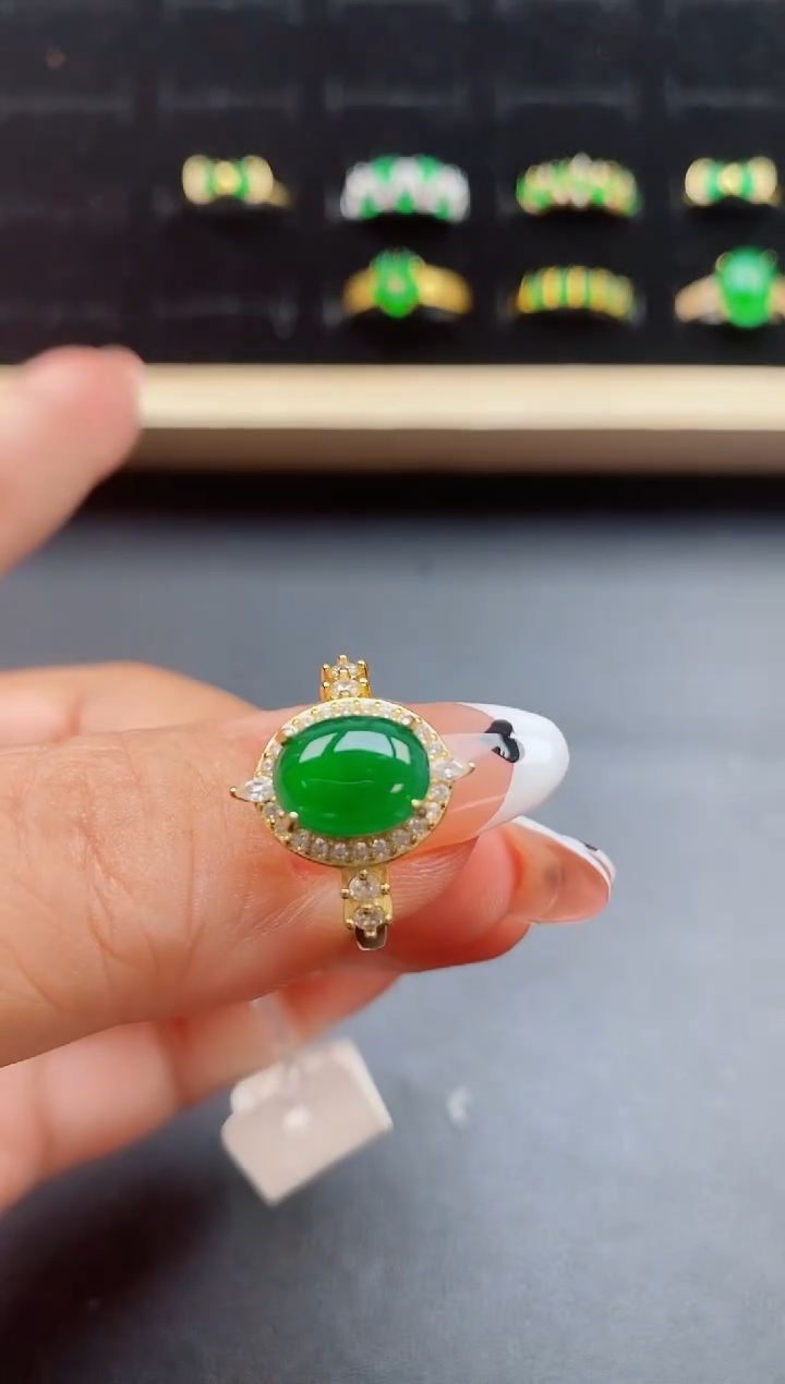 【闪购商品】翡翠戒指银S925镶嵌321321