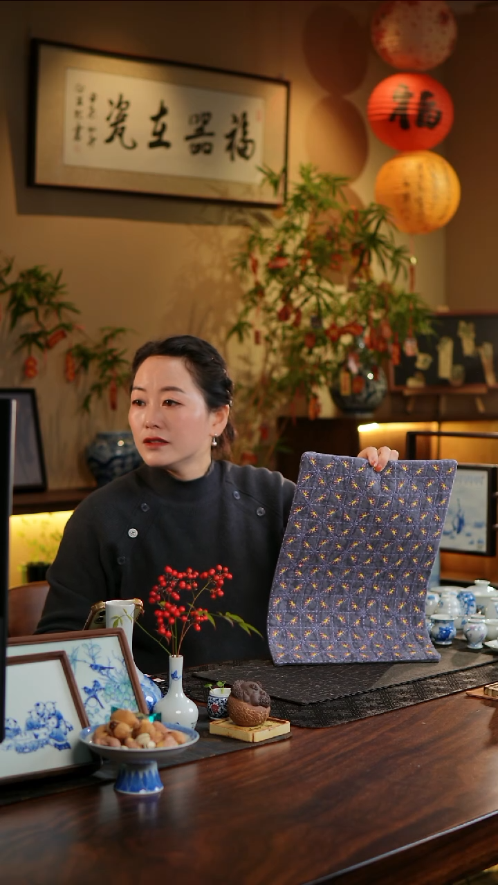 【闪购商品】织绣棋格大号茶席23号