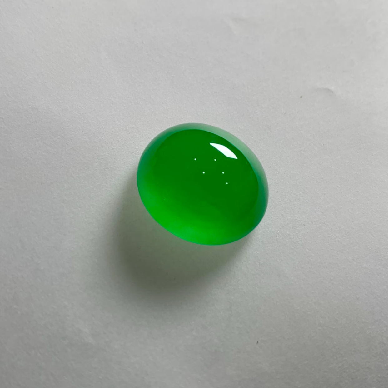 缅甸高端翡翠戒指冰种阳绿蛋面裸石