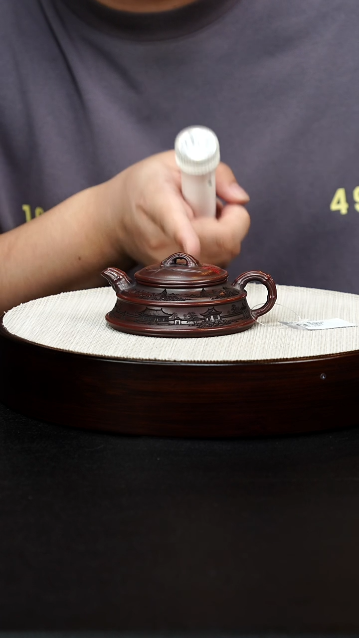 茶壶紫砂双线扁竹