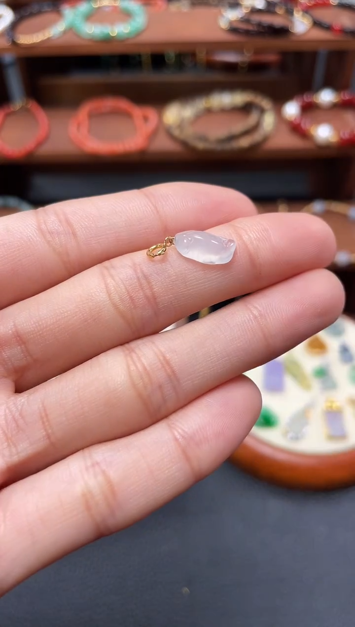 【闪购商品】翡翠吊坠(不含链)18K金镶嵌一个  JK348