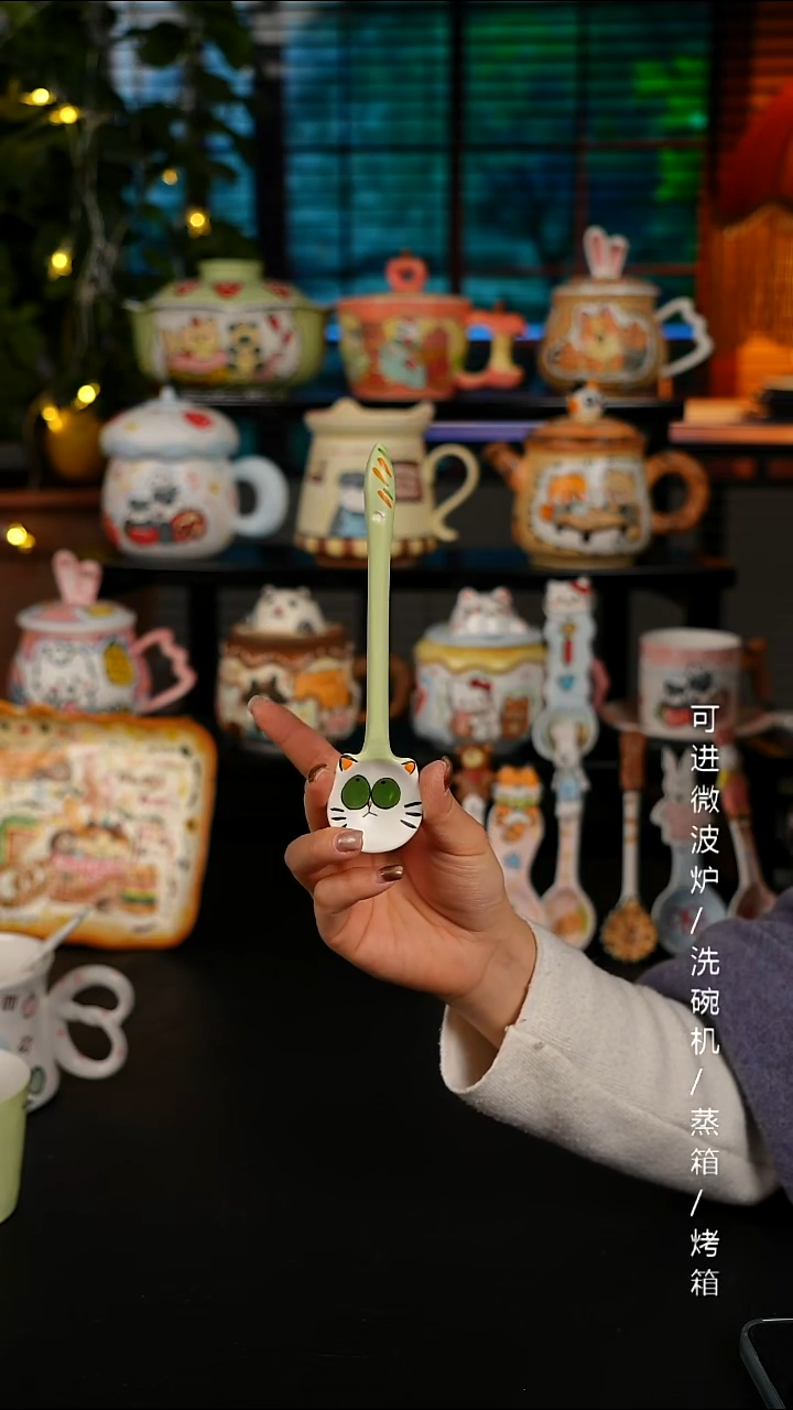 陶瓷无盖款景德镇高温釉下彩纯手绘创意瓷