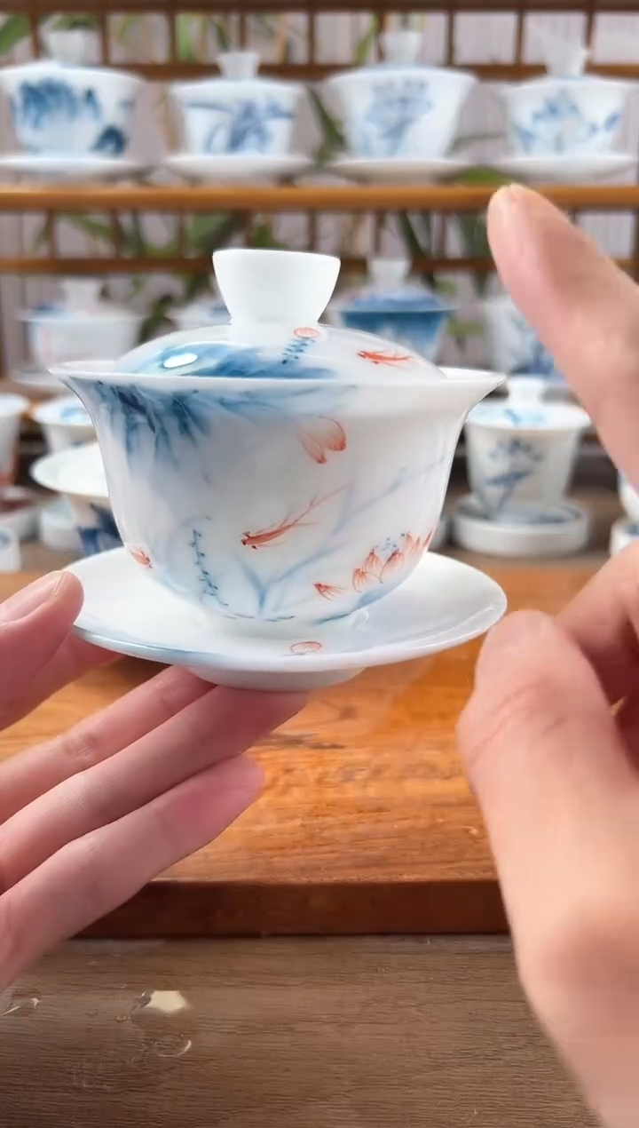 去哦高冰蓝莲180ml三才盖碗