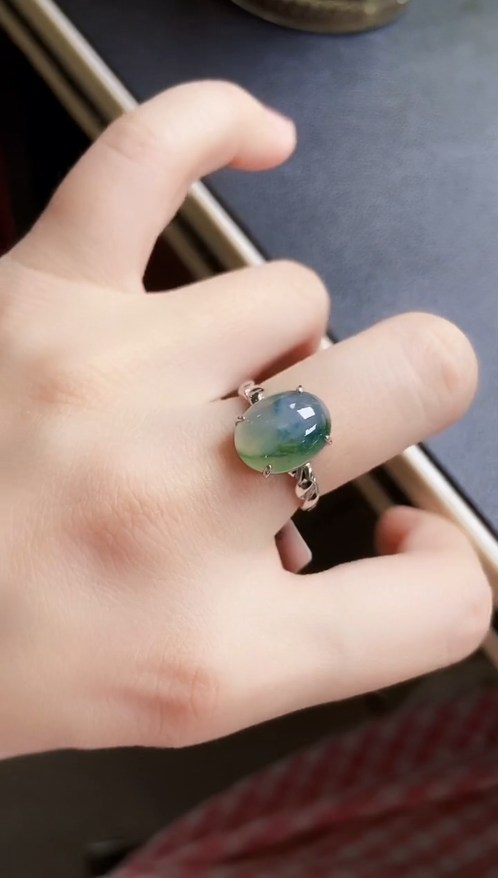 【闪购商品】翡翠银S925镶嵌戒指646564