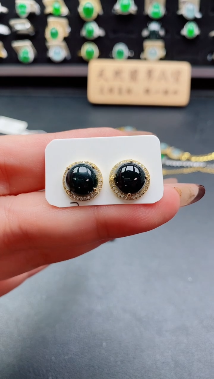 银S925镶嵌戒指翡翠1