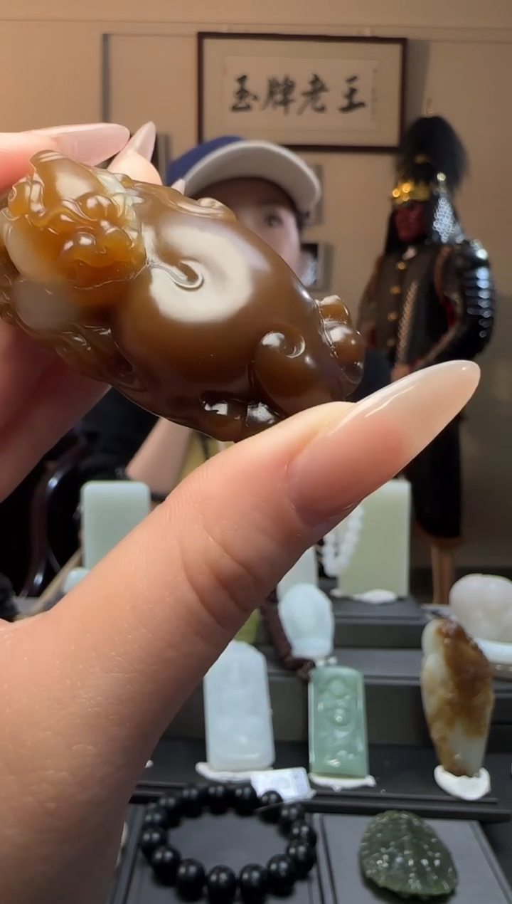 【闪购商品】和田玉糖貔貅手把未镶嵌糖貔貅手把