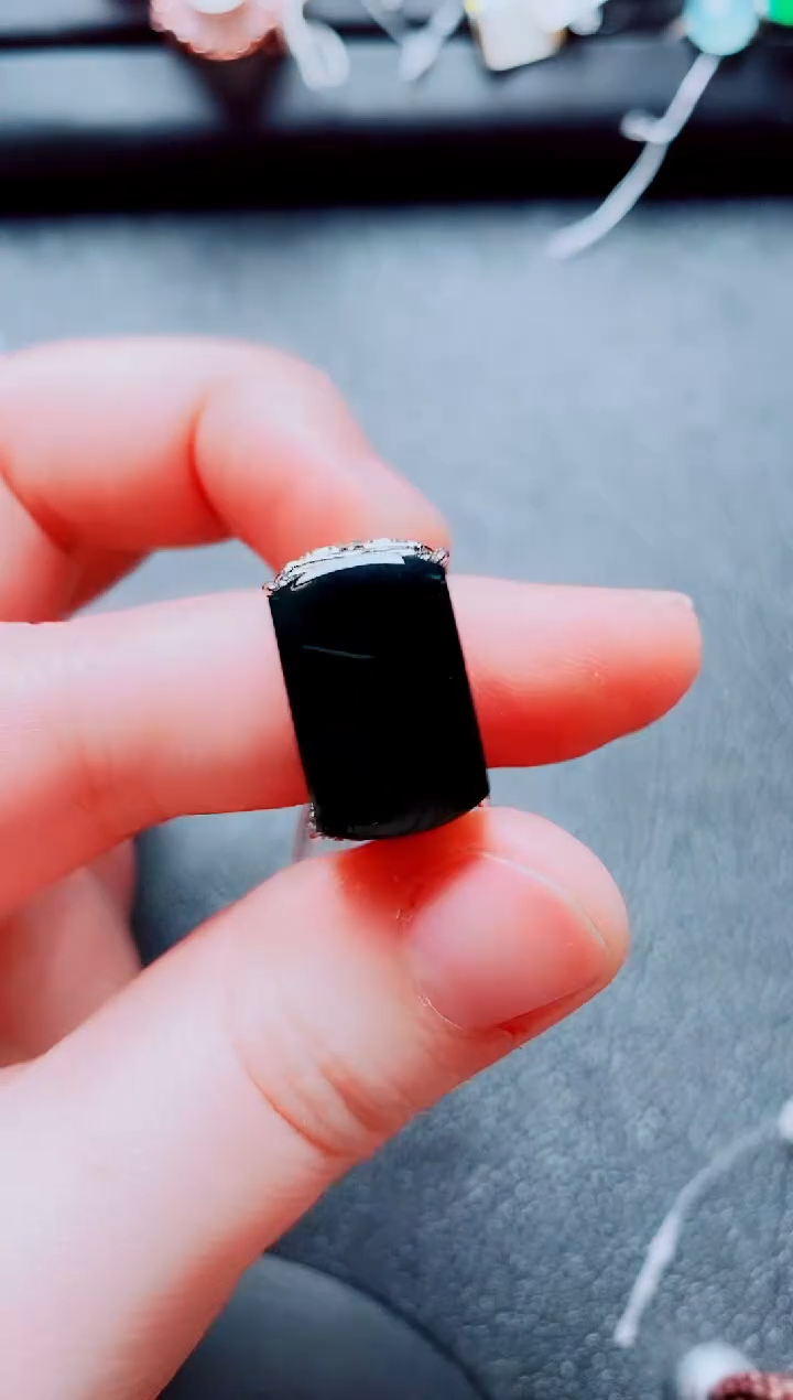 银S925镶嵌戒指翡翠111