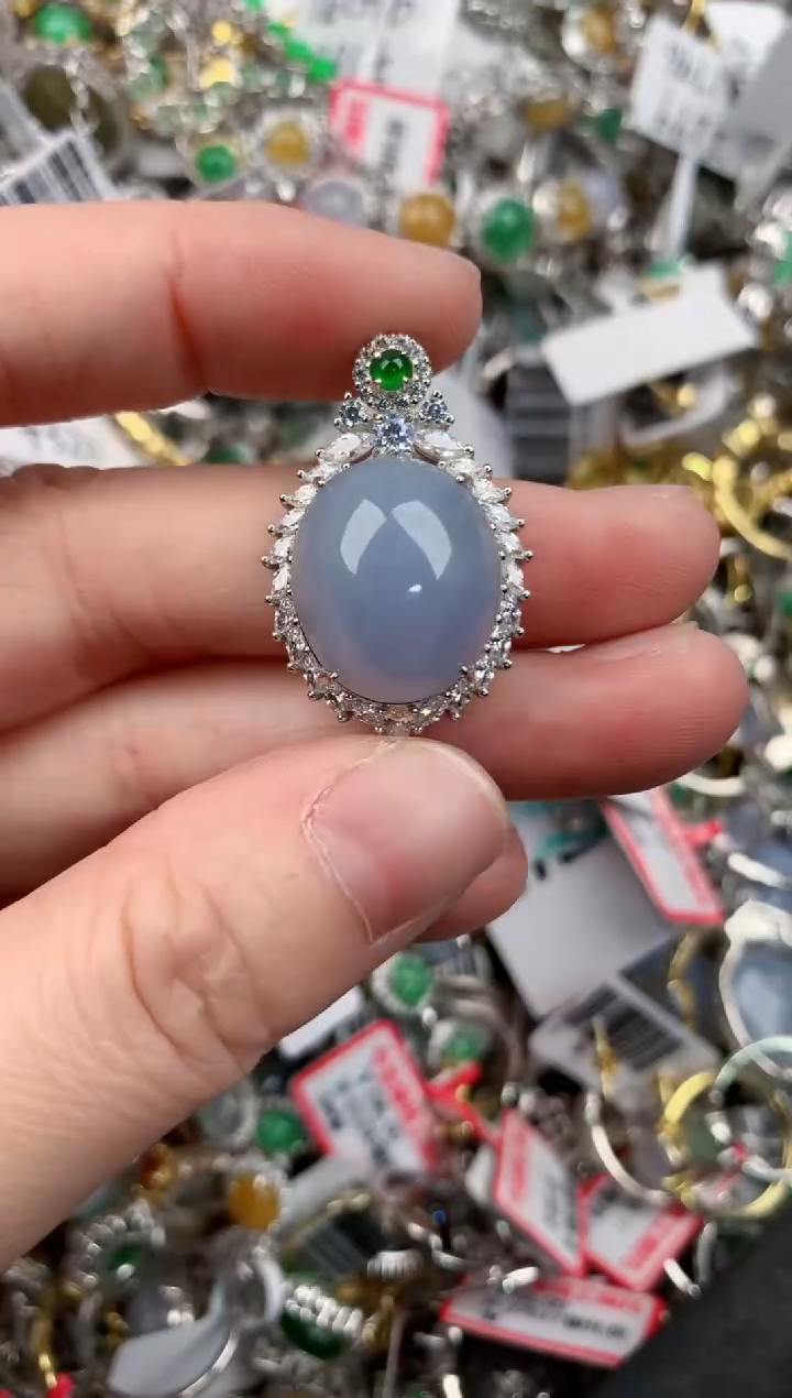 银S925镶嵌戒指翡翠222           4