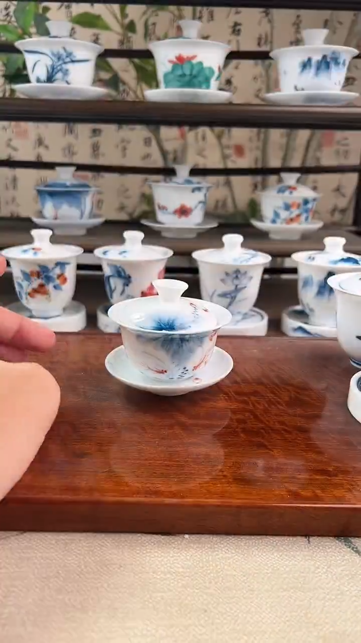 微瑕蓝莲80ml三才盖碗