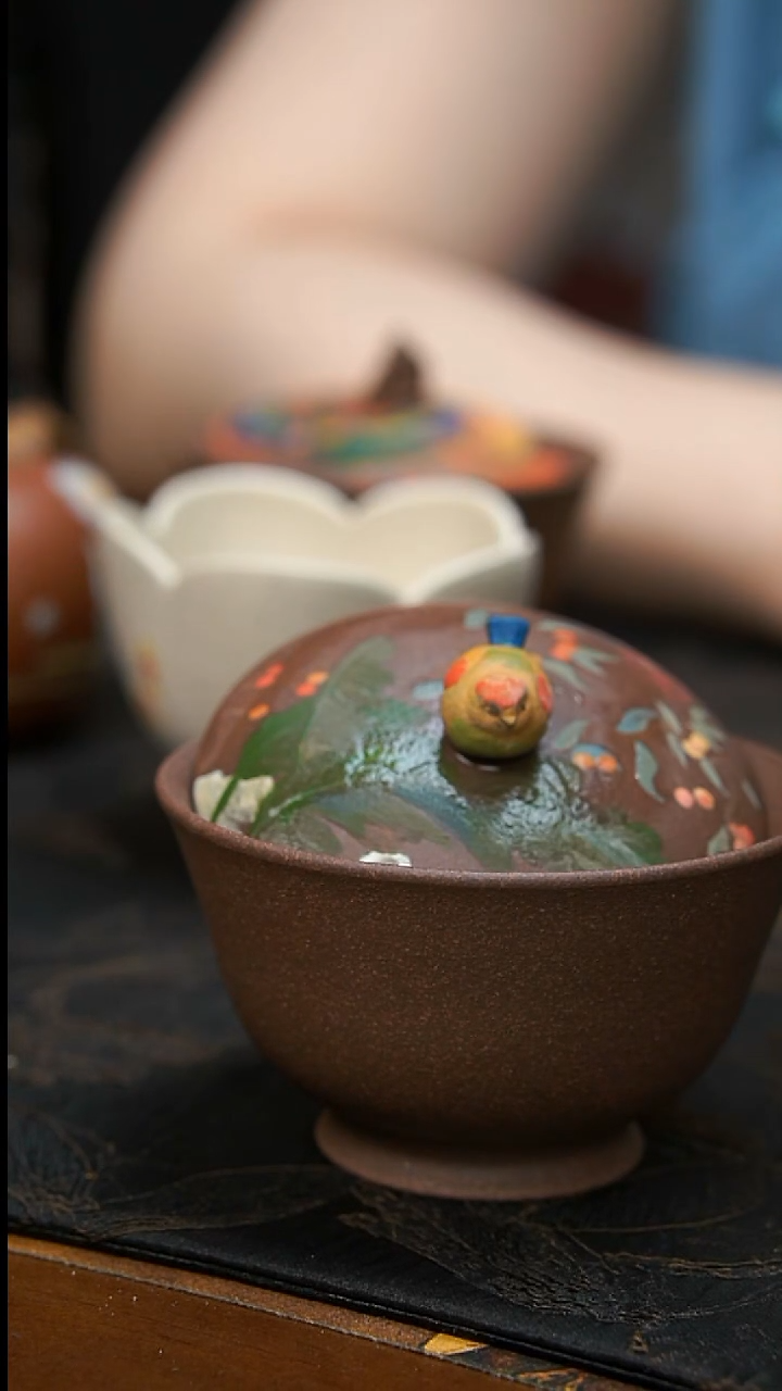 茶壶紫砂紫泥芭蕉叶盖碗