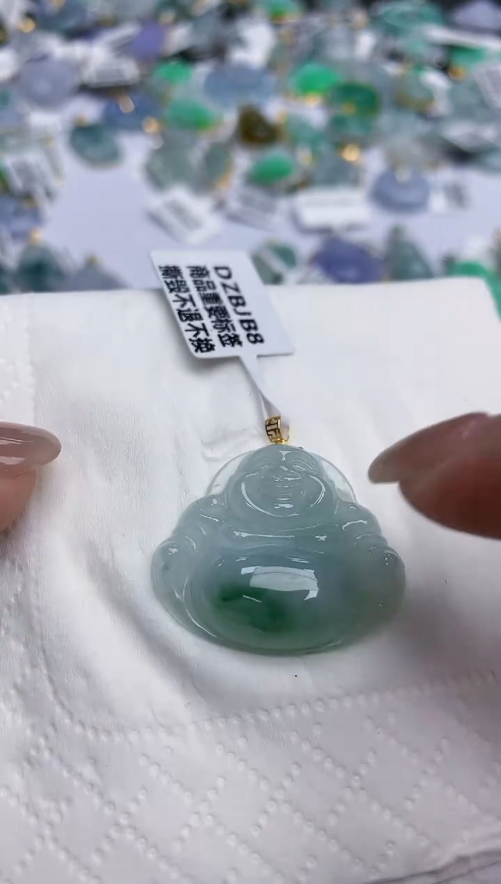 【闪购商品】翡翠颈饰18K金镶嵌天然缅甸翡翠A货