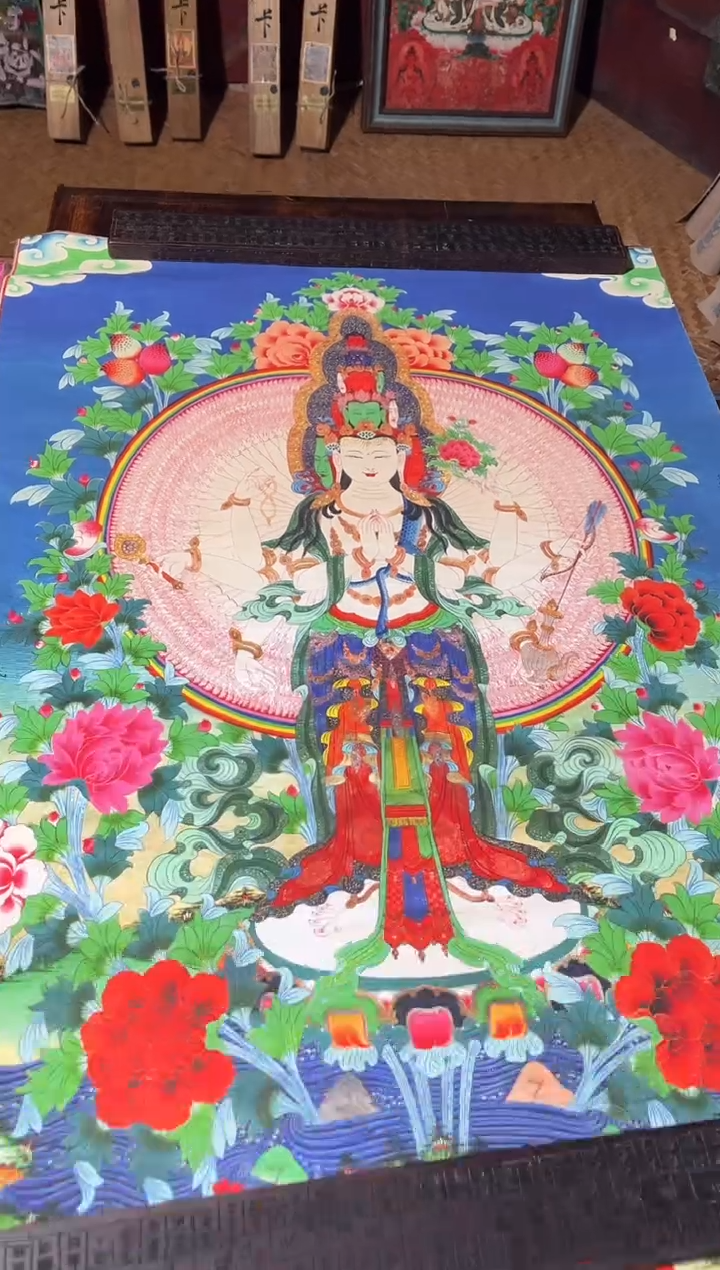 卷轴画菊菊唐卡tk