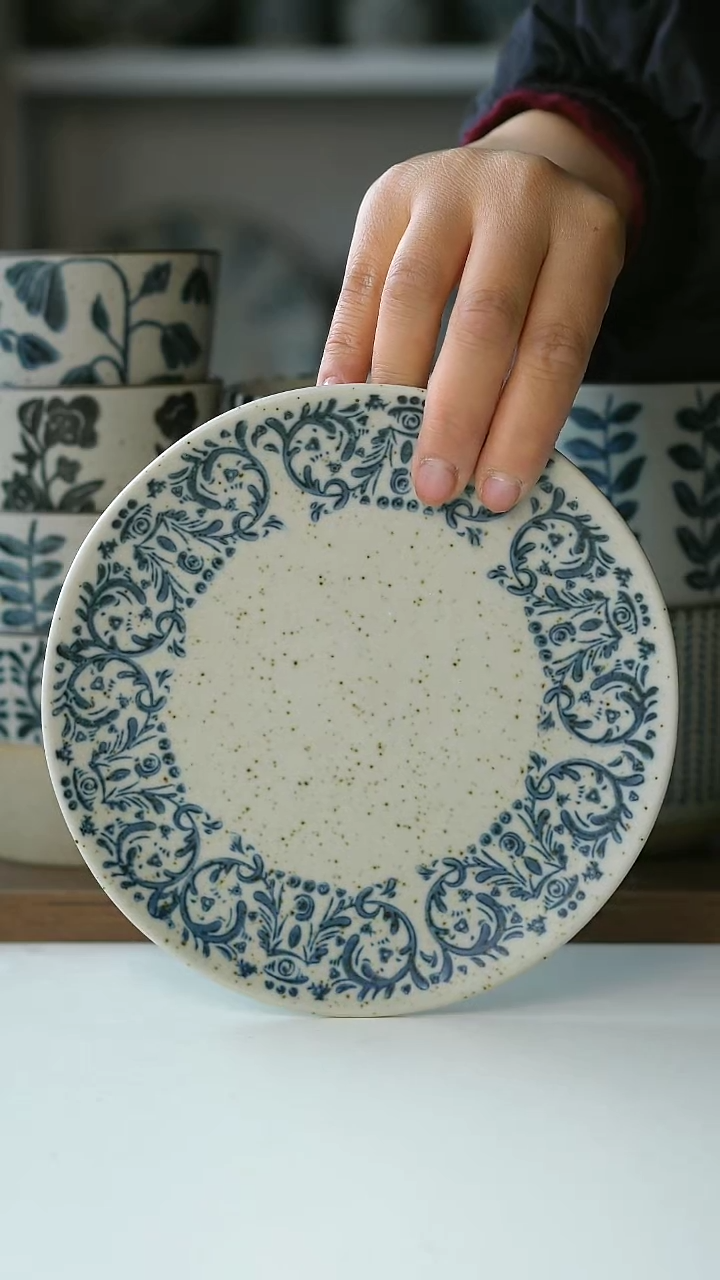 【闪购商品】陶瓷鸢尾甜品盘@4-2@