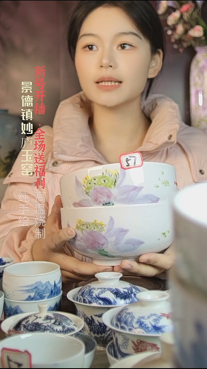 盘陶③****吖妙庐玉窑罗汉大碗2个