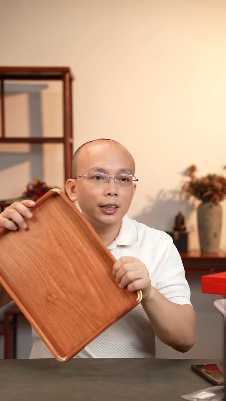 大果紫檀（缅甸花梨）其他缅花文承盘