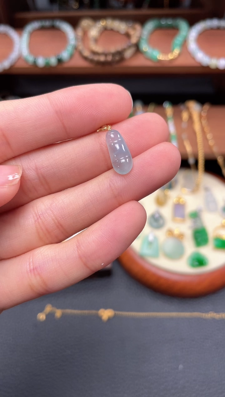 【闪购商品】翡翠吊坠(不含链)18K金镶嵌一个  JK701