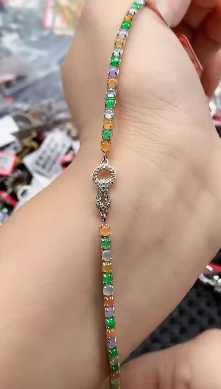 银S925镶嵌戒指翡翠天然A货缅甸翡翠