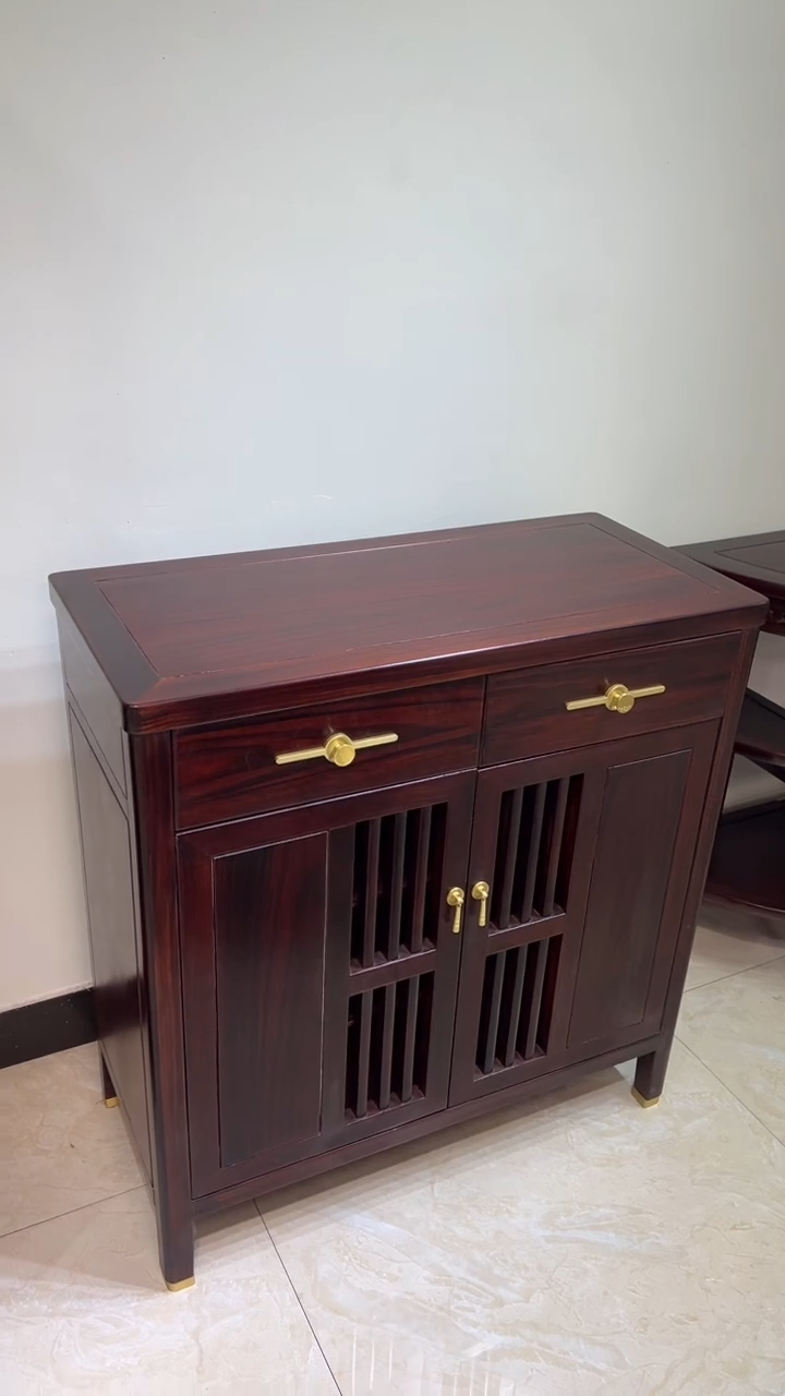 黑酸枝木类成套家具鞋柜
