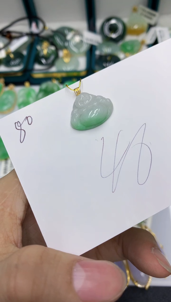 【闪购商品】翡翠颈饰18K金镶嵌号链接