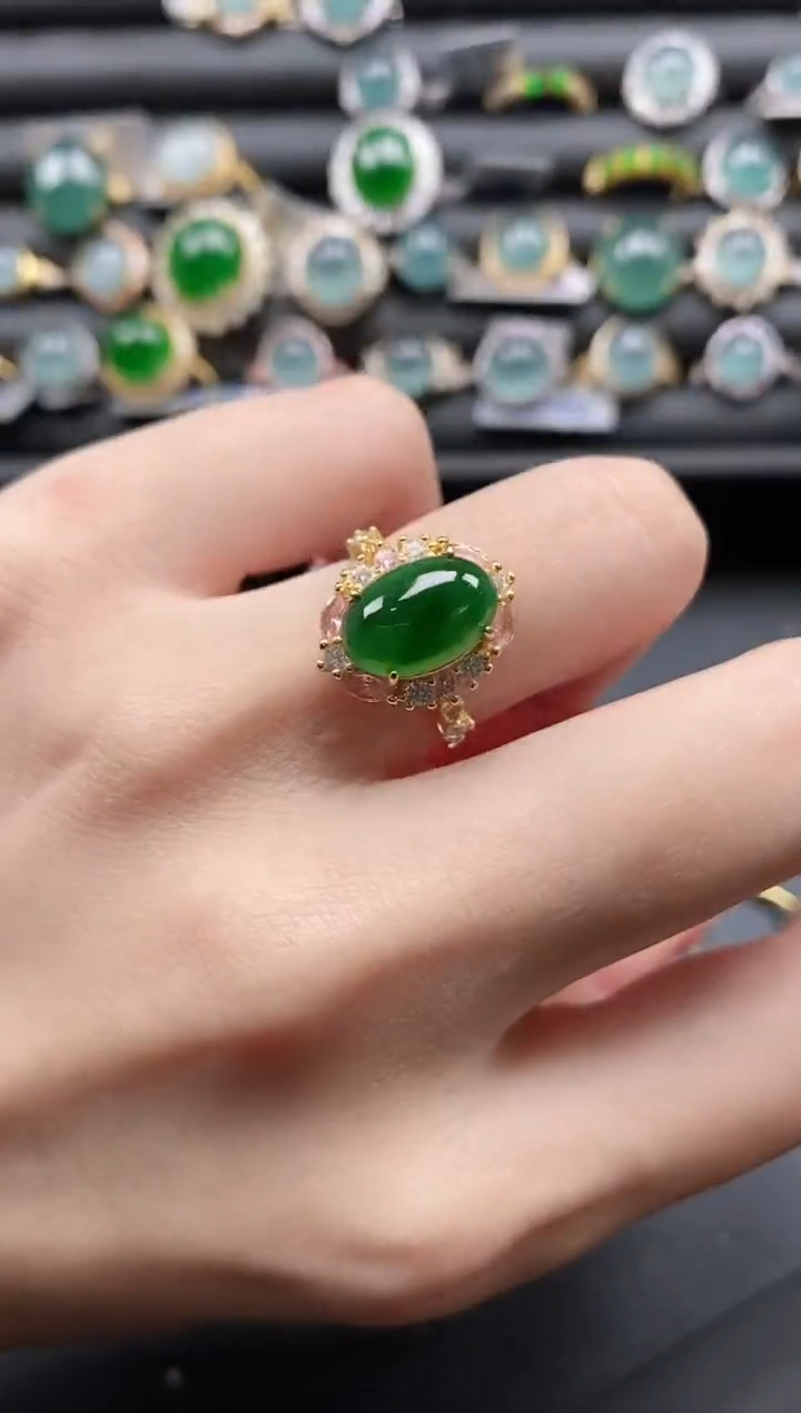 【闪购商品】翡翠戒指银S925镶嵌1111