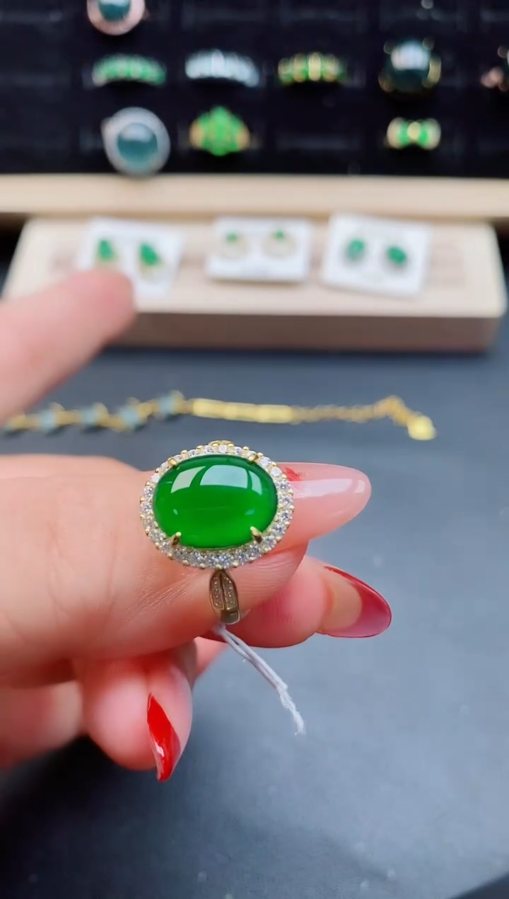 【闪购商品】翡翠戒指银S925镶嵌508050