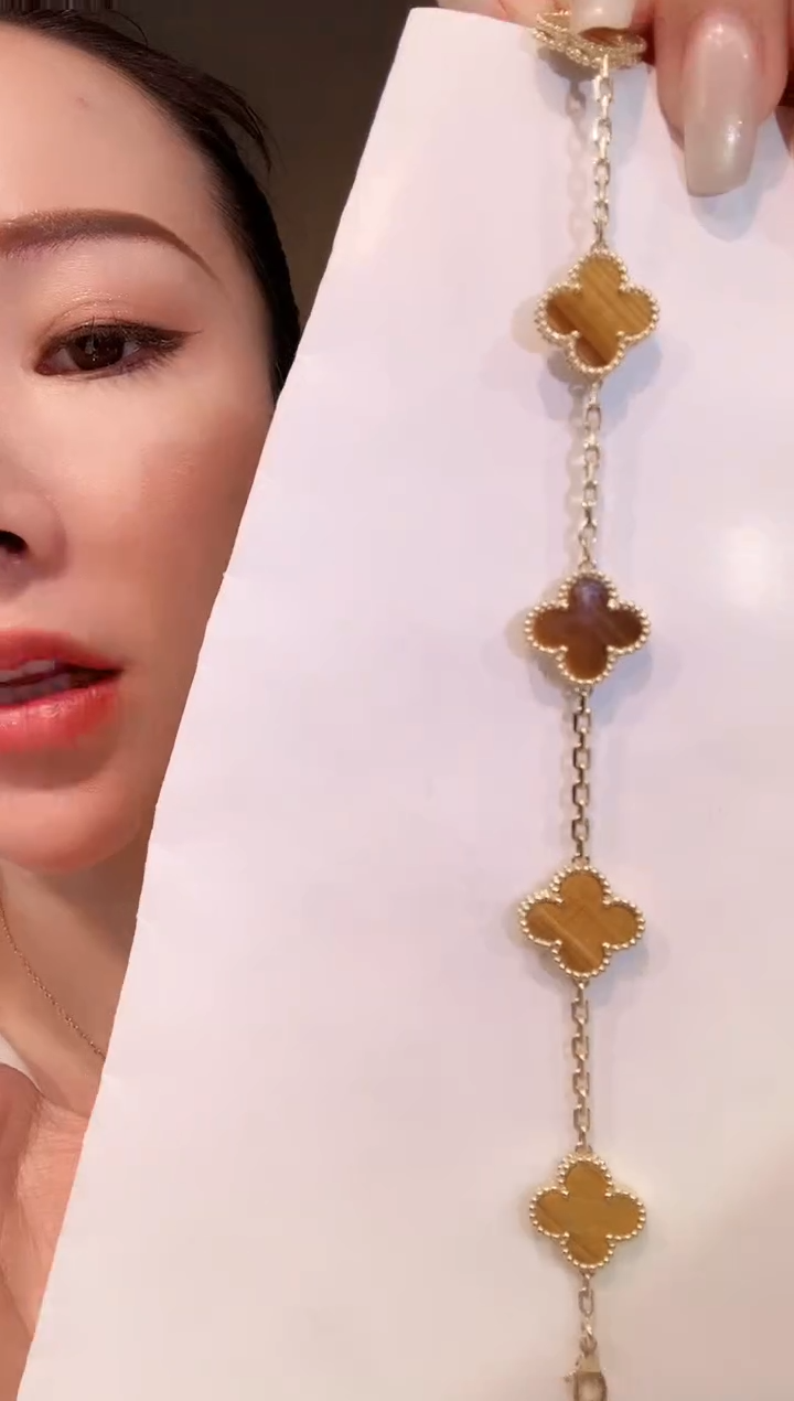 【闪购商品】木变石（虎睛石）手链18K金镶嵌虎眼石