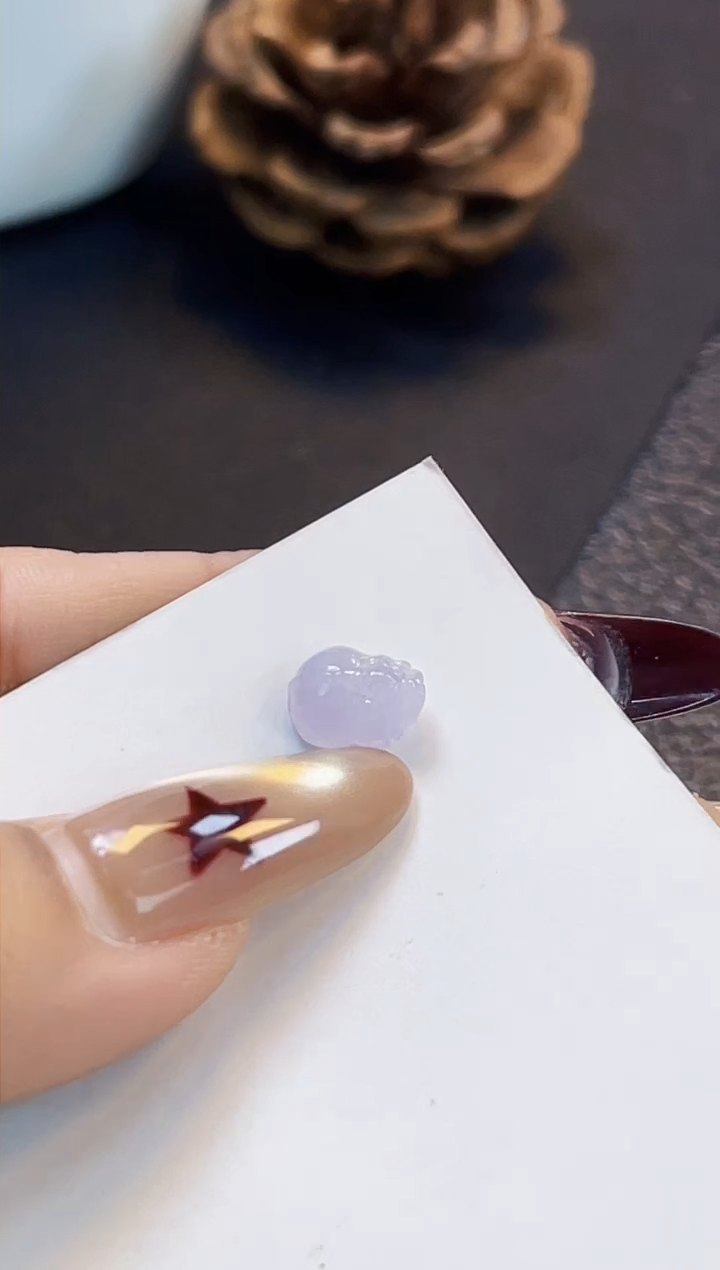 裸石翡翠东晓03冰紫貔貅9*7*4.3