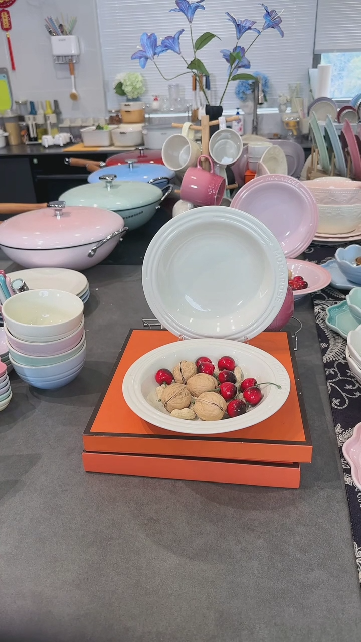 【闪购商品】瓷【2个装】奶油白草帽盘-20cm