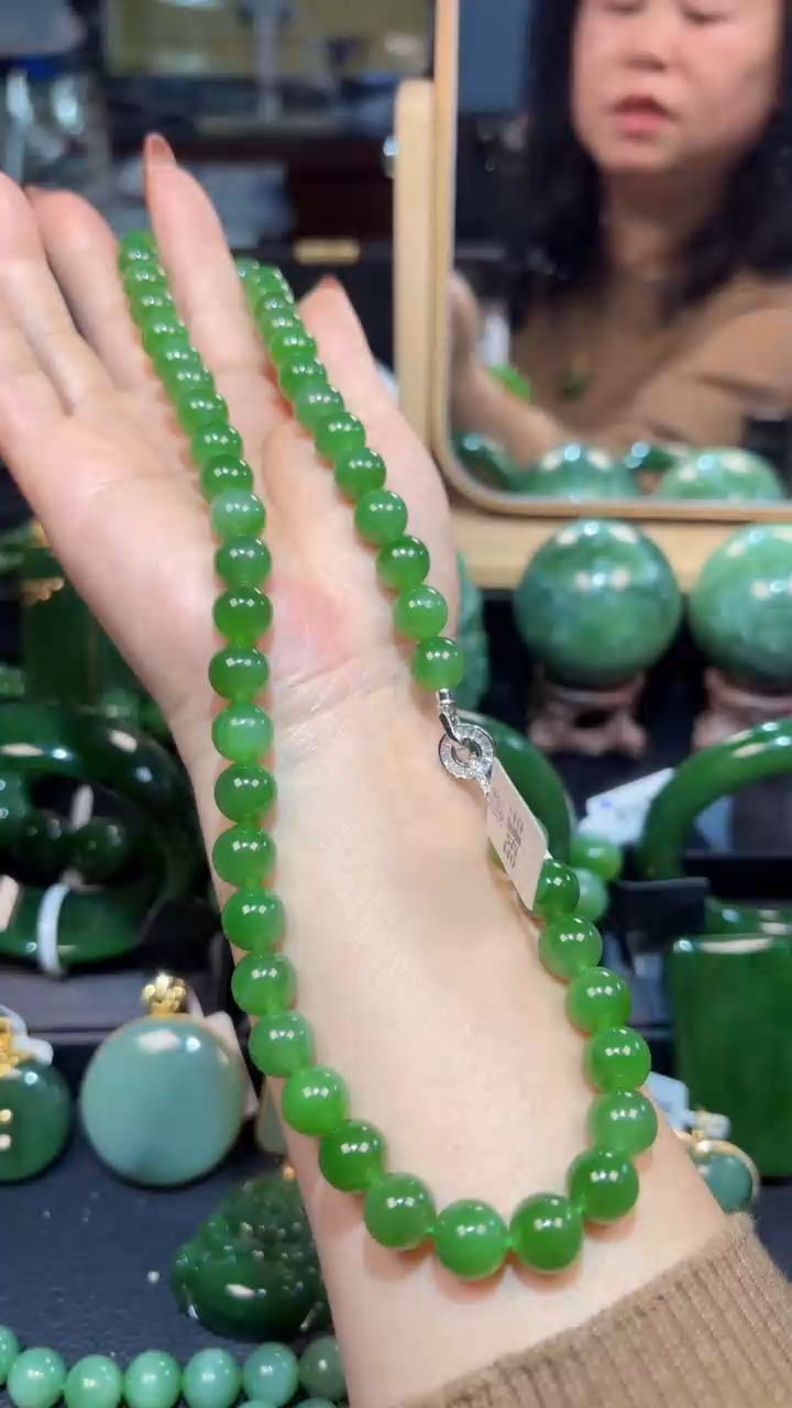 【闪购商品】和田玉（碧玉）颈饰银S925镶嵌1