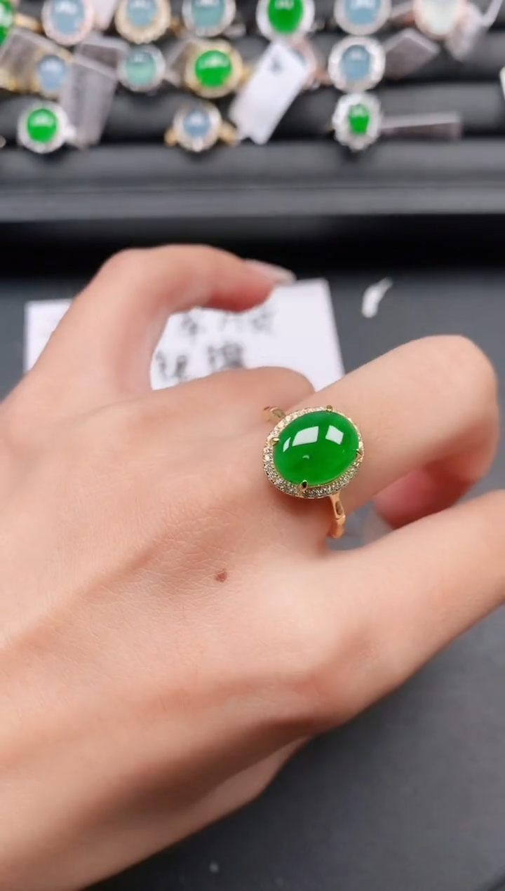 翡翠戒指银S925镶嵌11111
