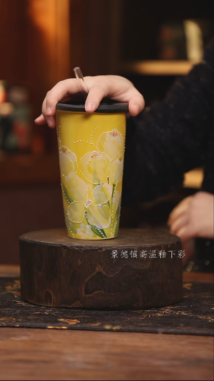 陶瓷景德镇高温釉下手绘陶瓷@L456@