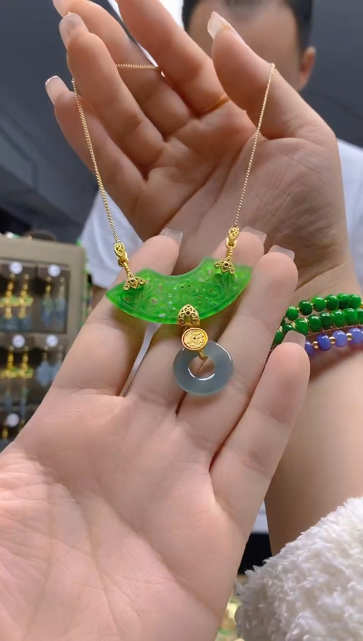【闪购商品】翡翠耳饰合金409翡翠锁骨链