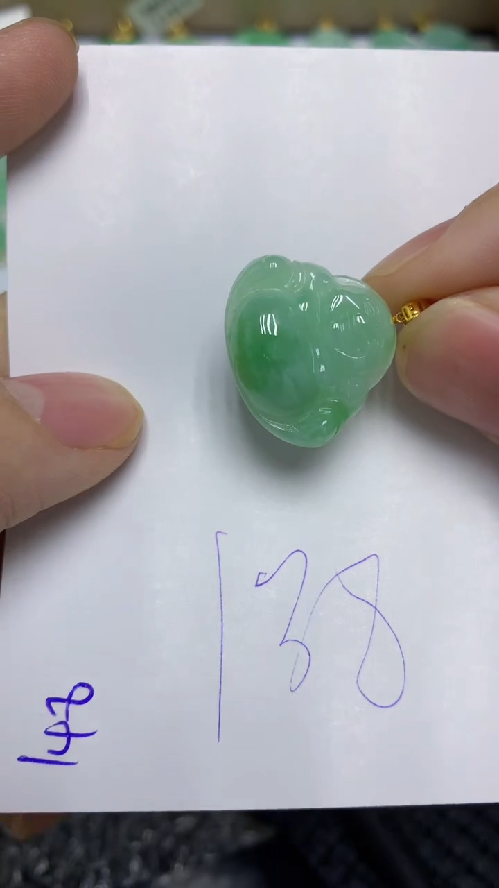 颈饰18K金镶嵌翡翠翡翠1111111111