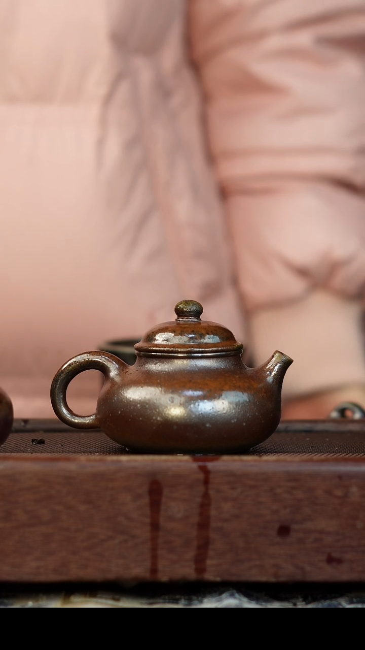 茶壶紫砂柴烧紫砂 天青容天120cc