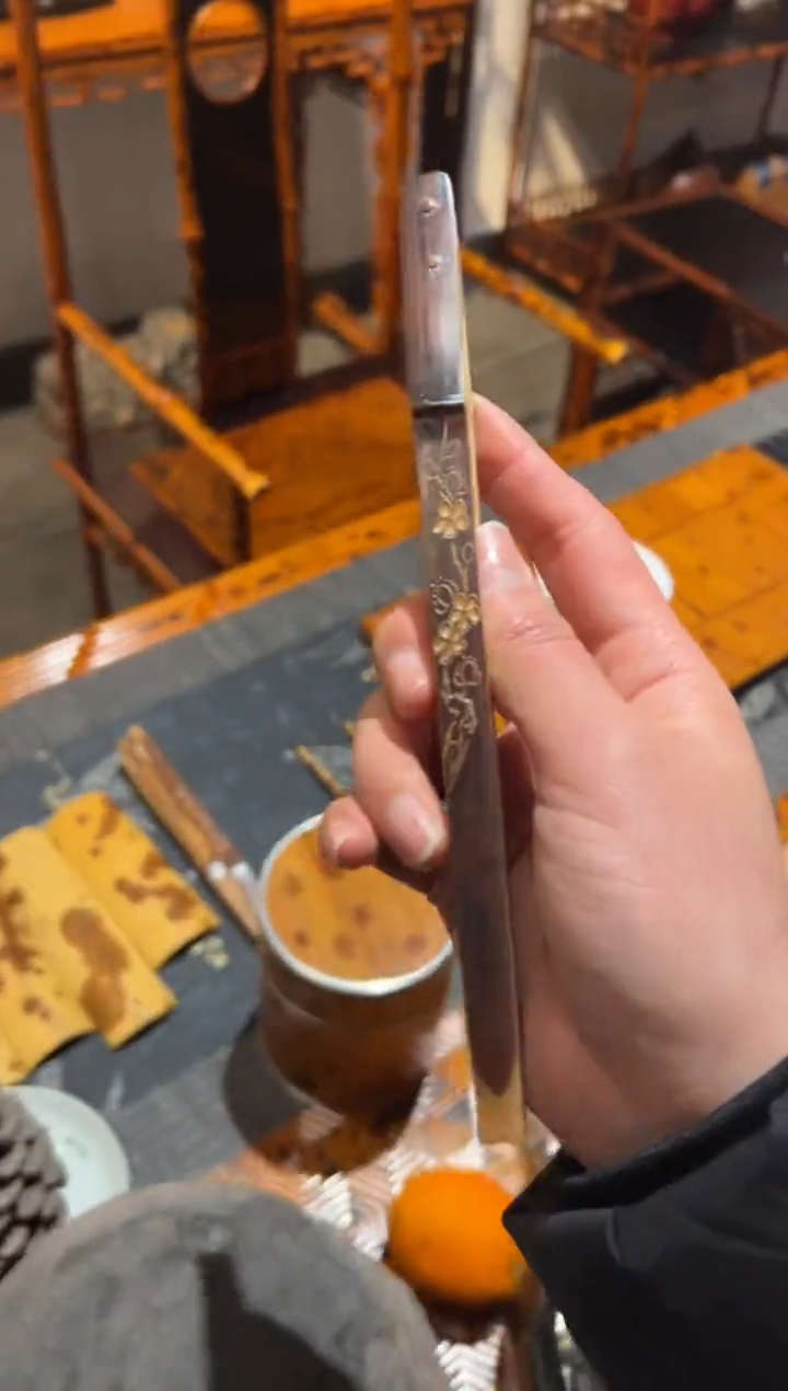 【闪购商品】扇子拆房老料茶夹雕刻