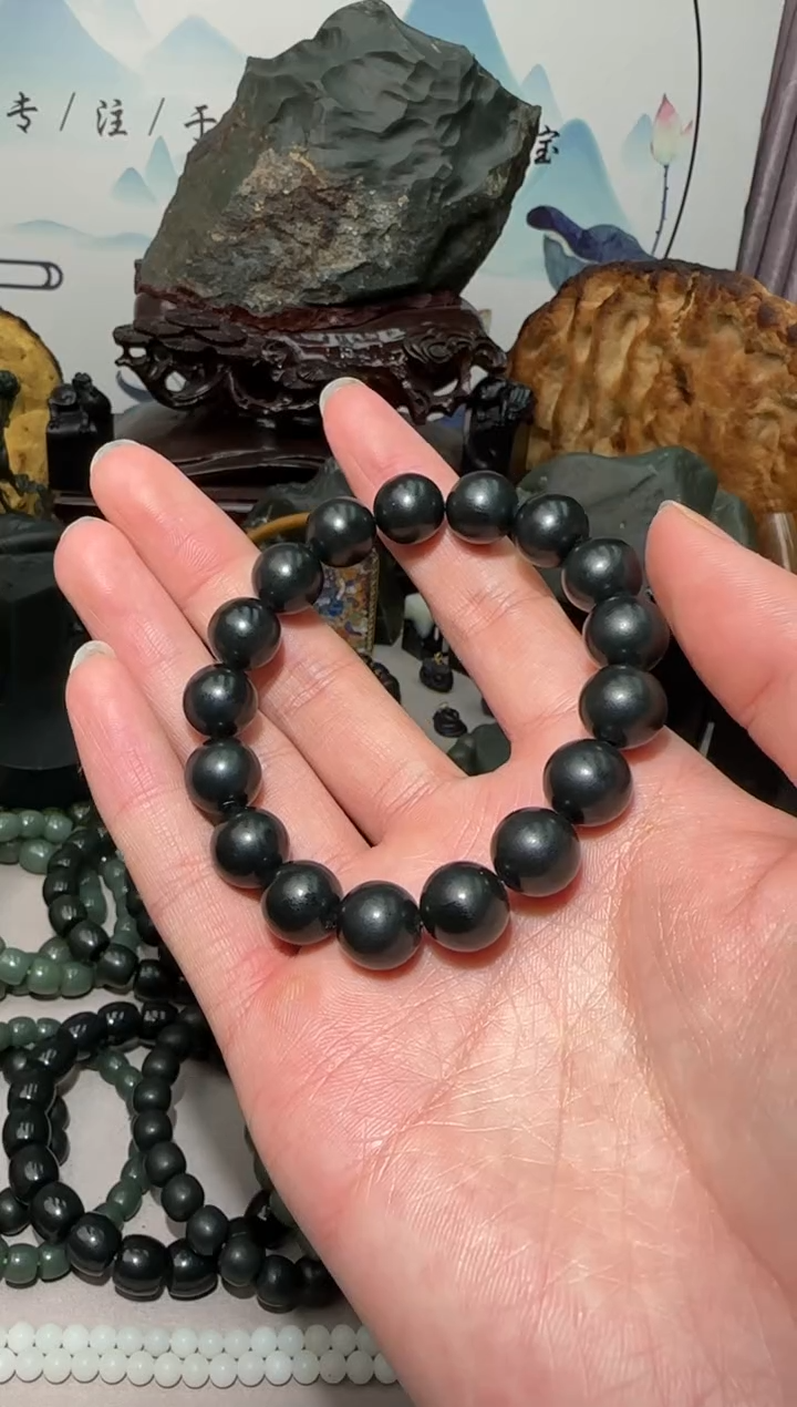 未镶嵌手串和田玉新疆塔青后山卡12圆珠手串