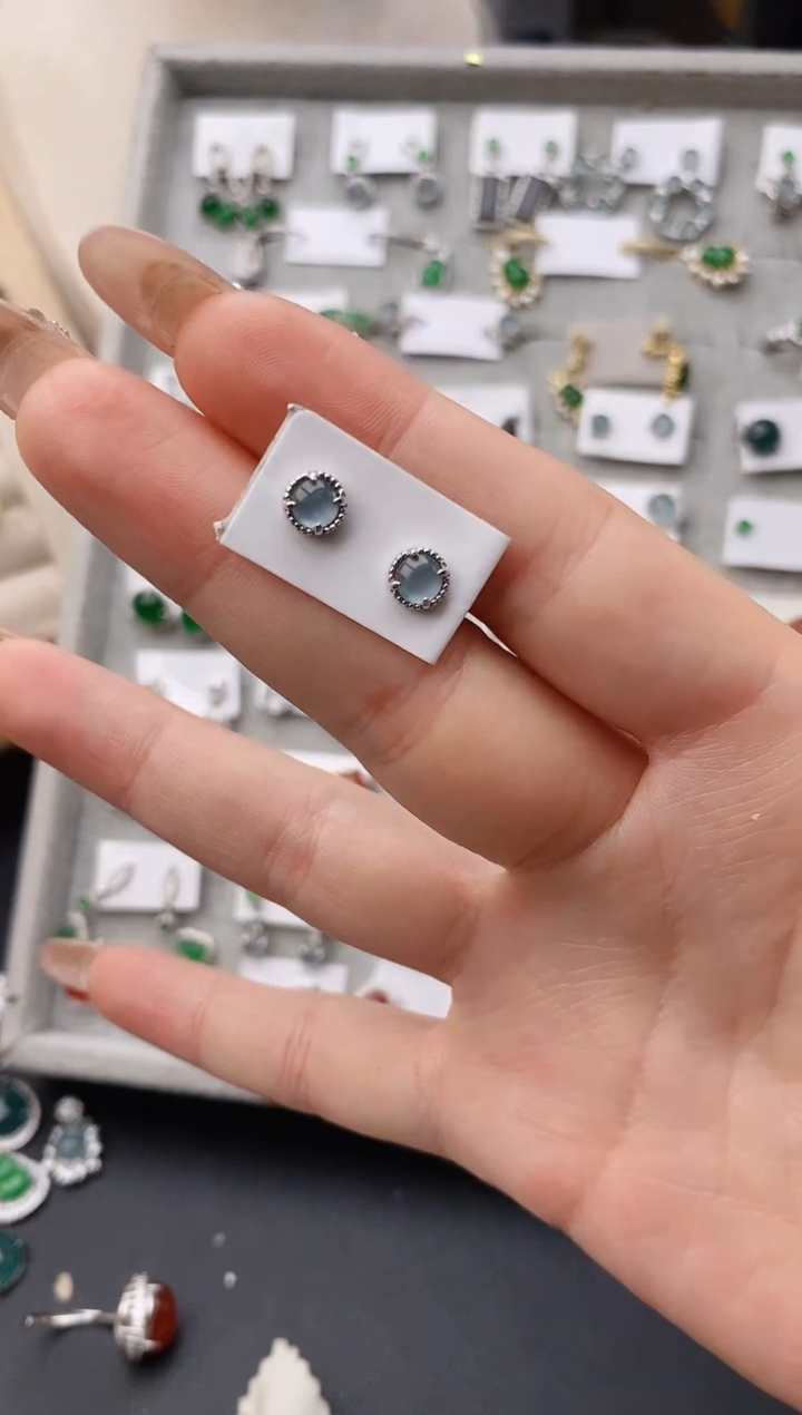 银S925镶嵌戒指翡翠0