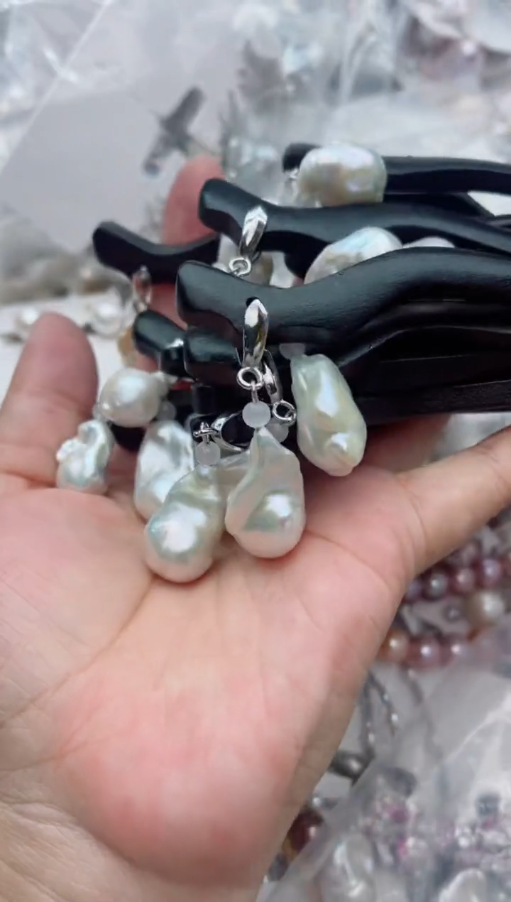 未镶嵌发簪淡水珍珠多样性发其一，非无暇