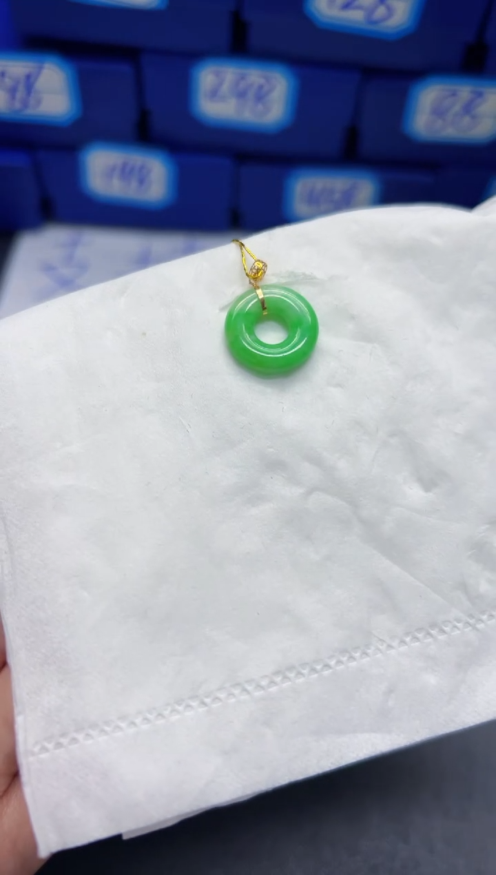 【闪购商品】翡翠颈饰18K金镶嵌Y缅料A货/支持复检/一件