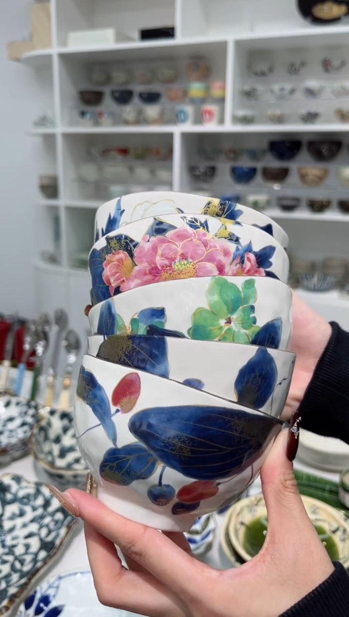 【闪购商品】瓷片和蓝饭碗五件套