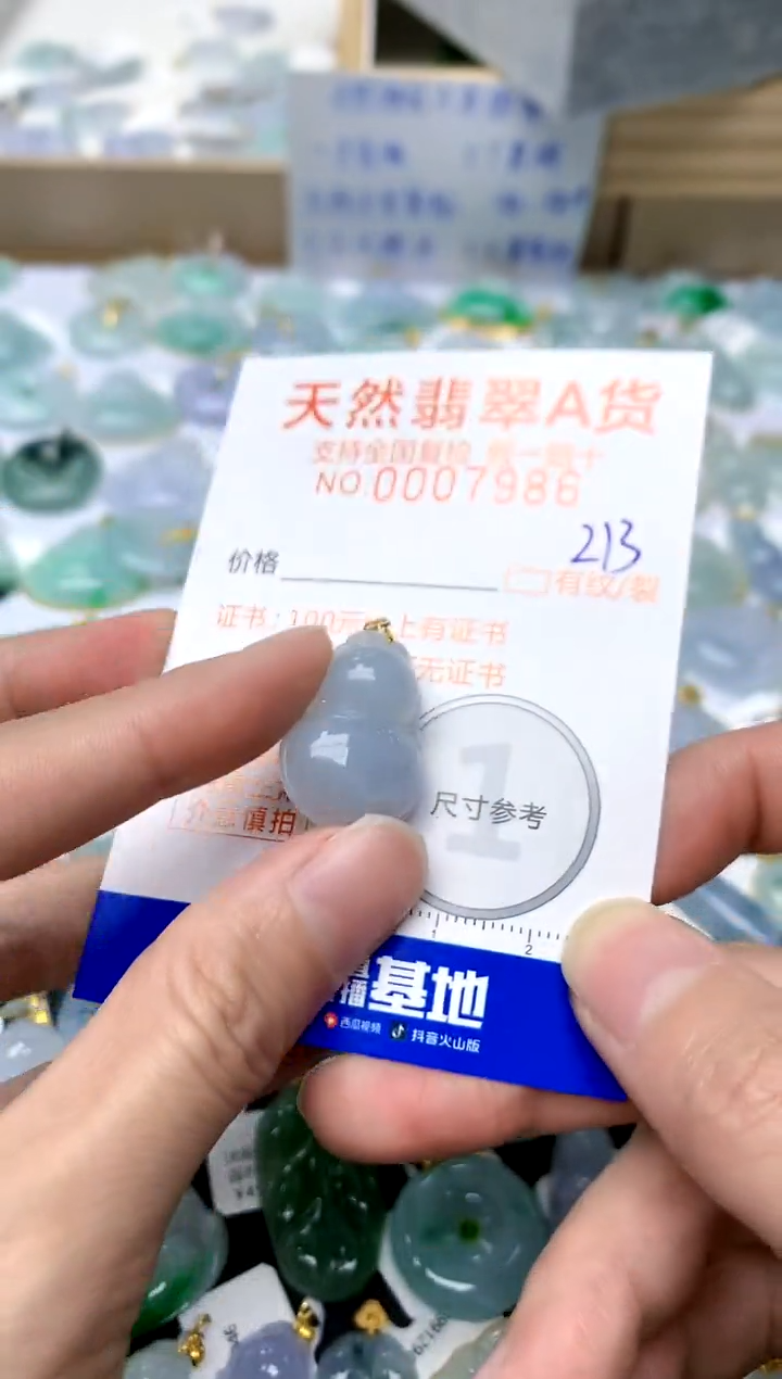 【闪购商品】翡翠颈饰18K金镶嵌213天然A货翡翠