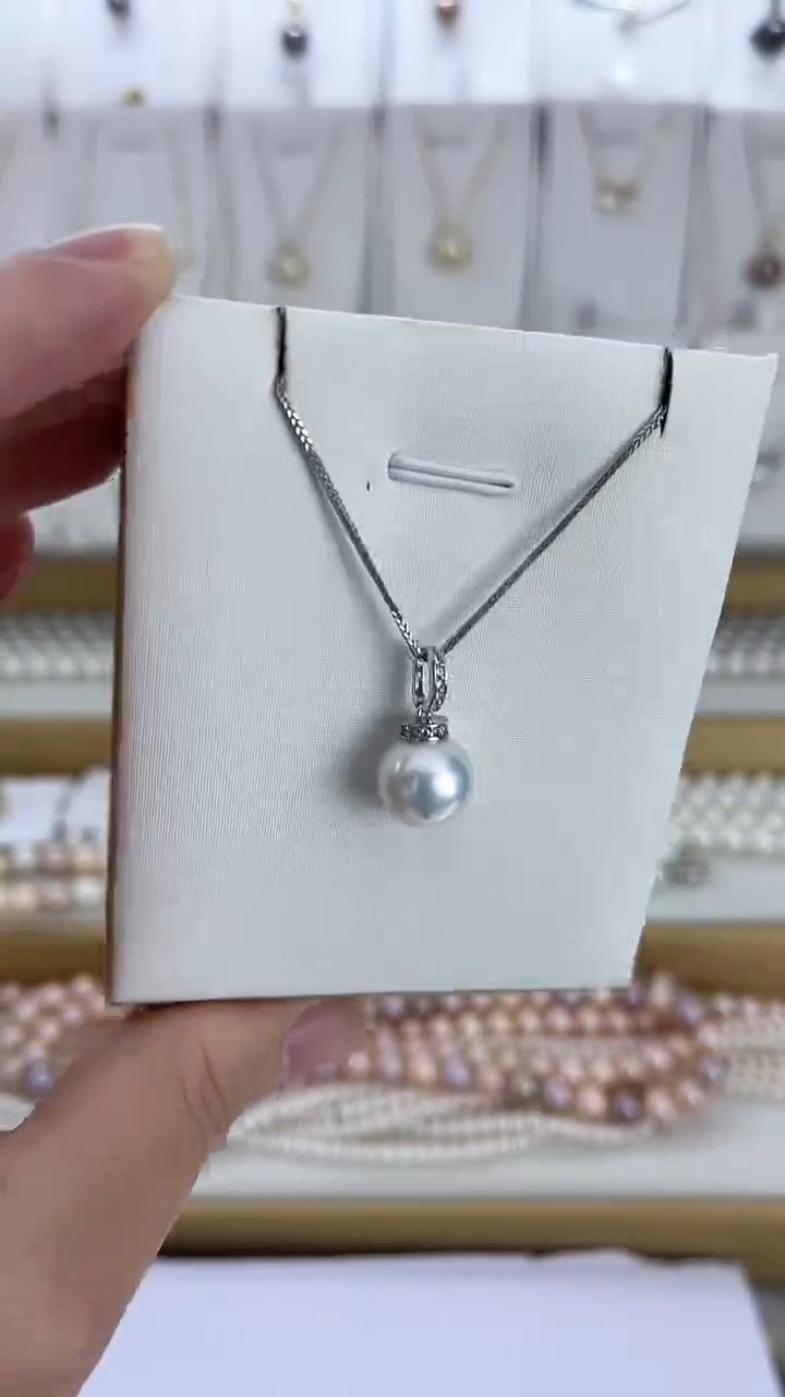 【闪购商品】淡水珍珠颈饰未镶嵌天然极光珍珠奥白光吊坠约11-12