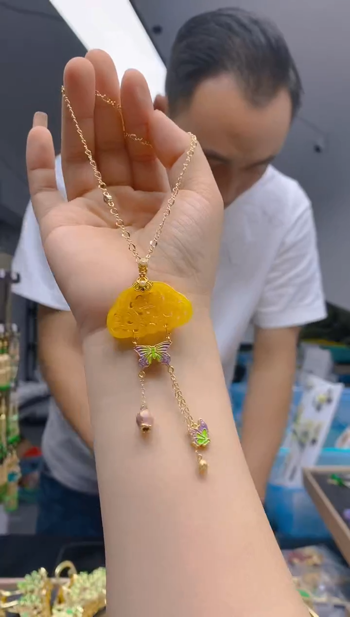 【闪购商品】翡翠耳饰合金309翡翠锁骨链