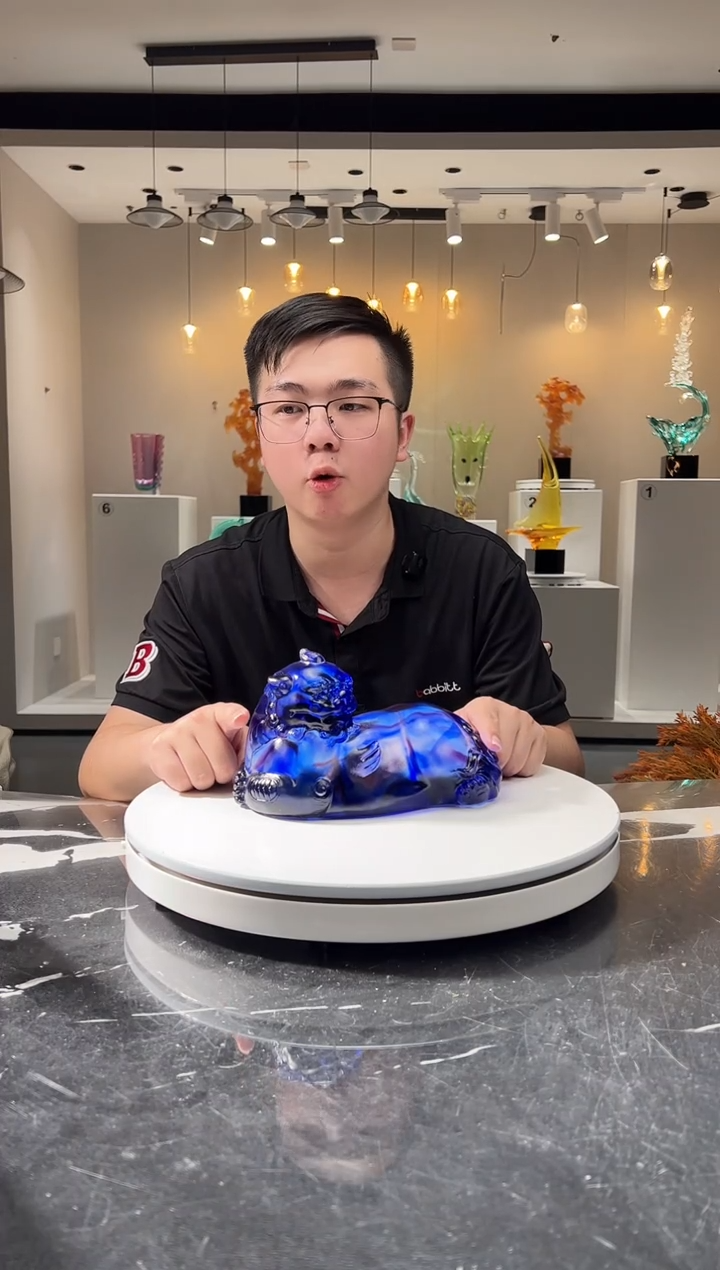 摆件巴比特美学-蓝紫色扭头观望貔貅