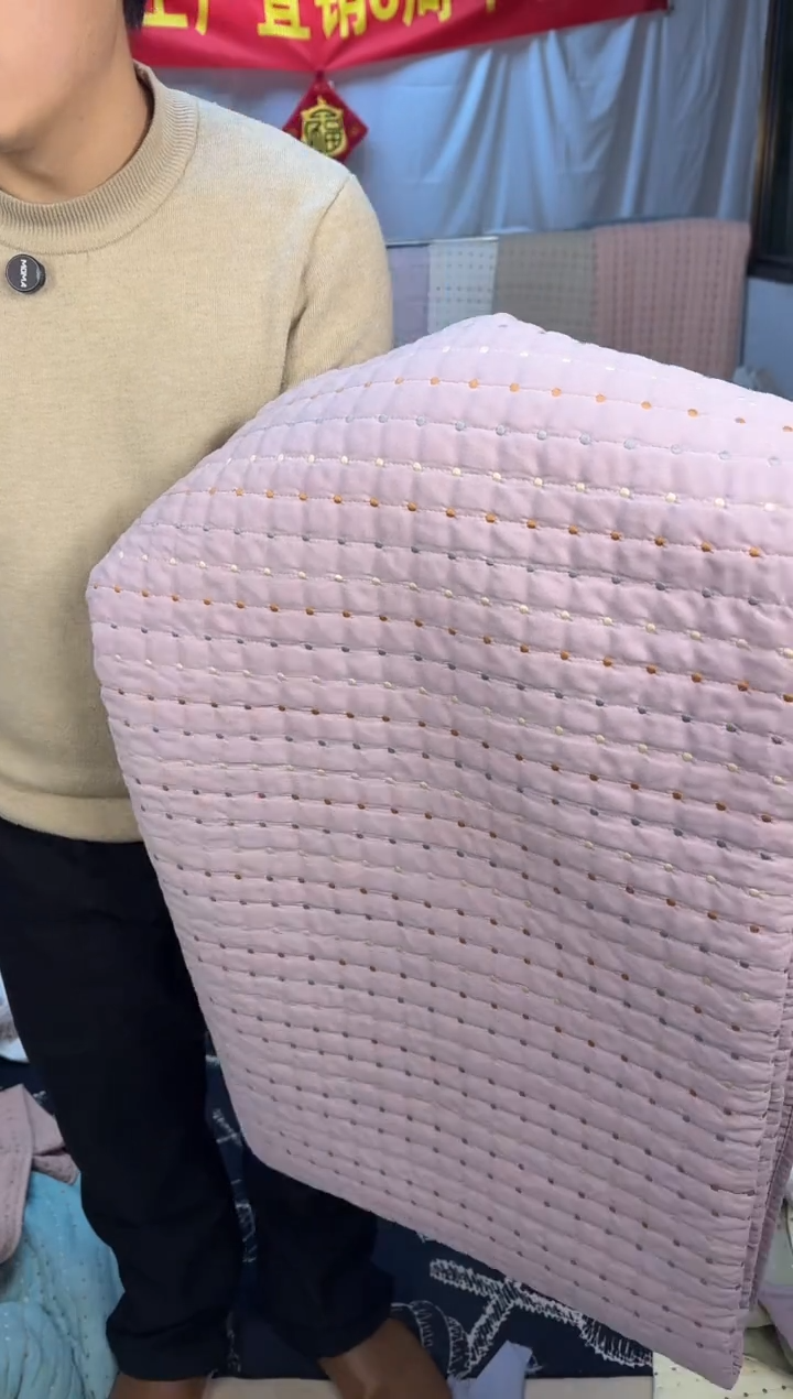 棉纯棉米粒秀香芋紫230*250单床盖