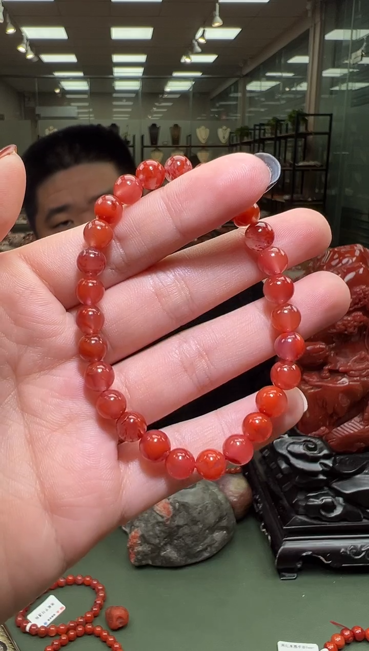 【闪购商品】南红玛瑙手串未镶嵌单圈手串一条约7mm 多样性发货