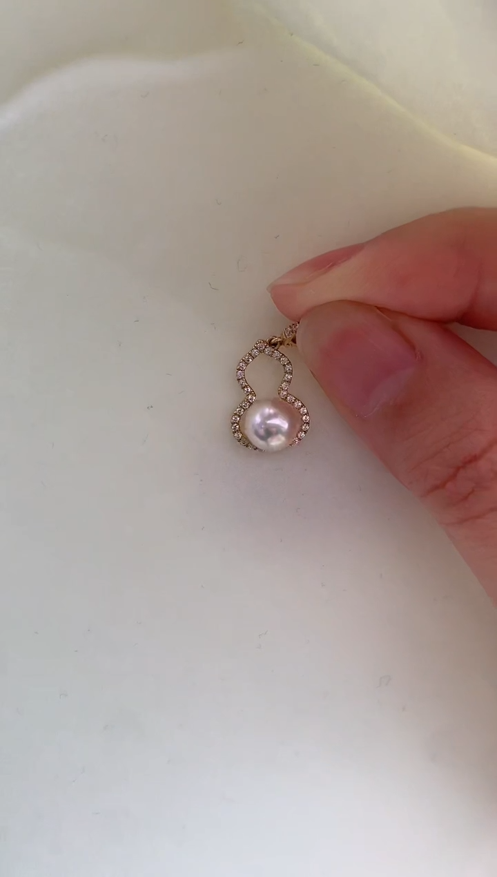 【闪购商品】海水珍珠颈饰18K金镶嵌6.5-7特选葫芦