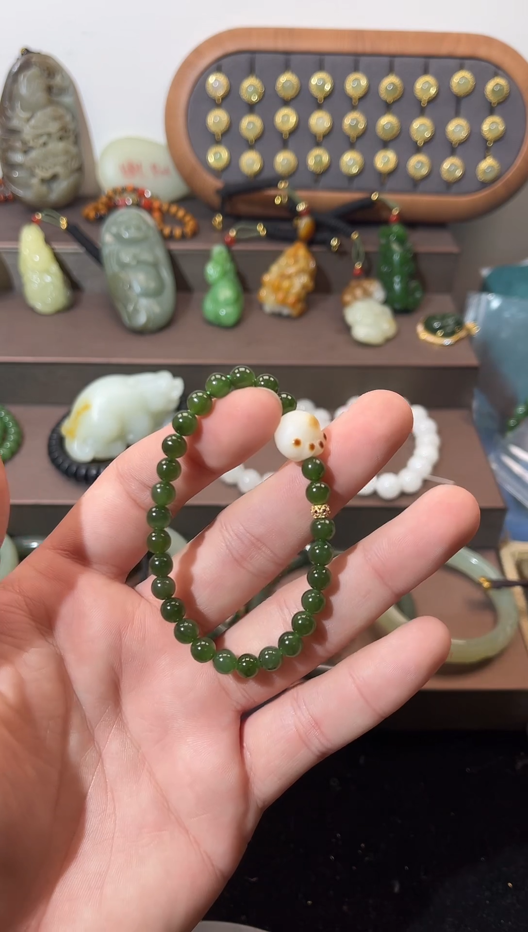 未镶嵌和田玉挂件碧玉手串