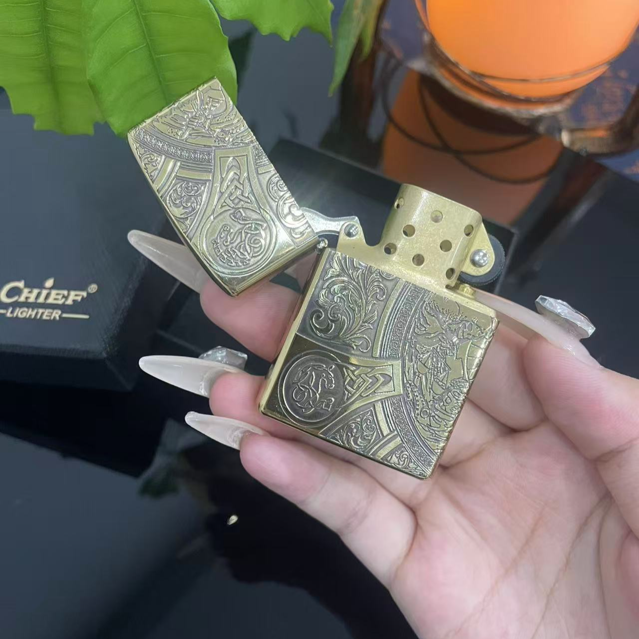 CHIEF/首领煤油打火机男士礼品打火机 防风精致打火机